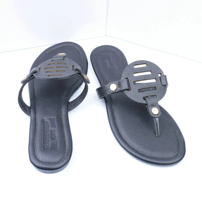 Women Leather Flip Flops Thong Flats Sandals 3865