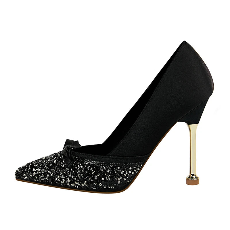 Women Bling Design Pointed Toe Pumps 3261