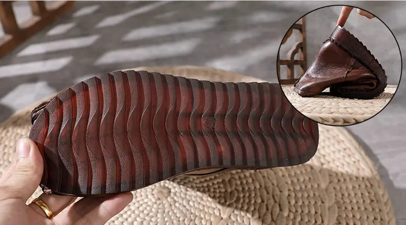 Women Retro Soft Sole Genuine Leather Short Boots 3762-3