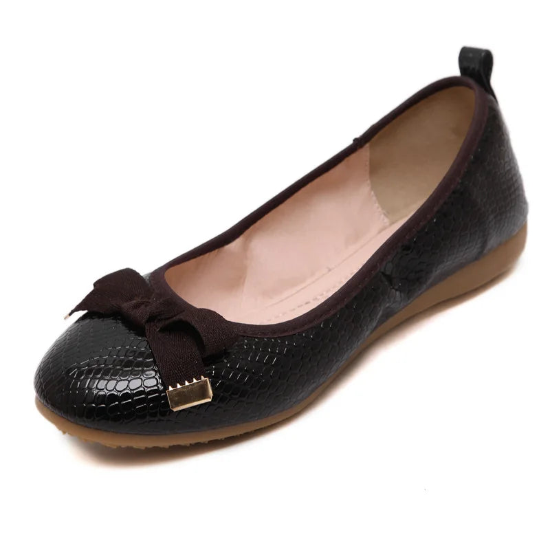 Women Patent Leather Soft Ballet Flat Ballerina Shoes 3762-1
