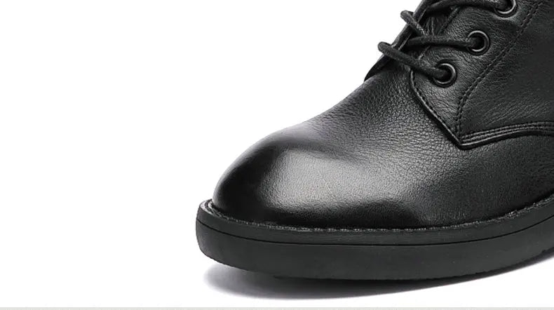 Women Round Toe Genuine Leather Ankle Boots 9623