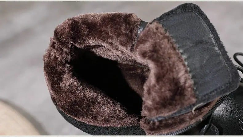 Women Round Toe Side Zipper Design Genuine Leather Ankle Boots 1316-3