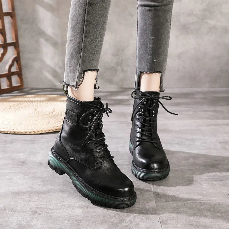 Women Winter Medium Top Genuine Leather Boots 3624