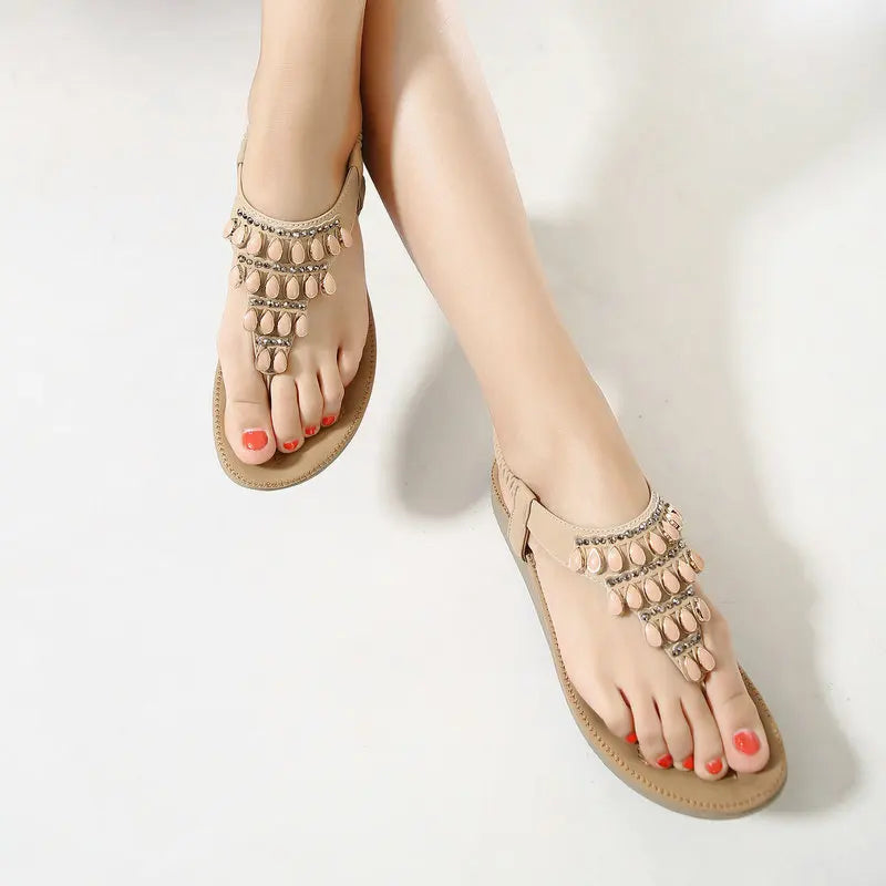 Women Summer T-strap Flip Flop Thong Sandals 3686-1