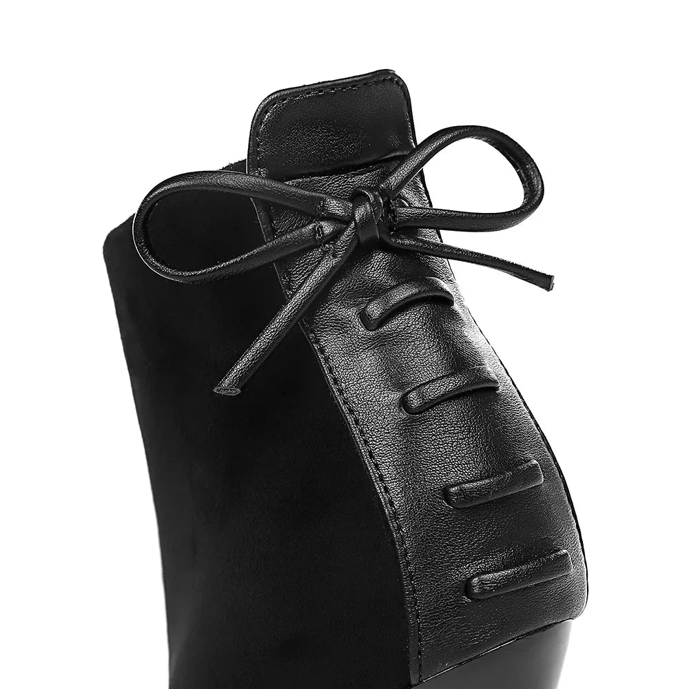 Women Pointed Toe Thin High Heel Ankle Boots 6348-1
