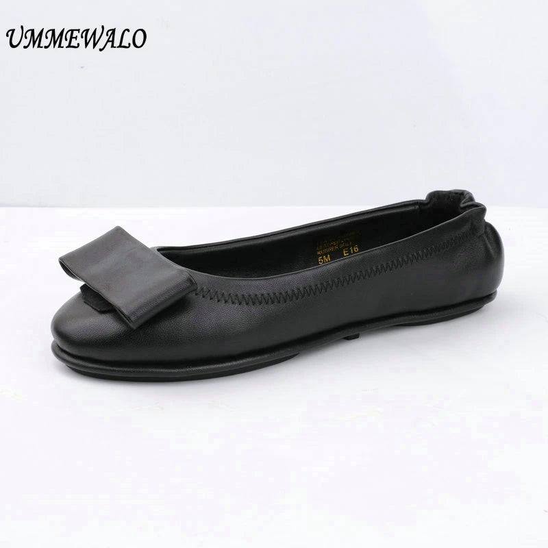 Women Genuine Leather Soft High Ballerina Flats 3762