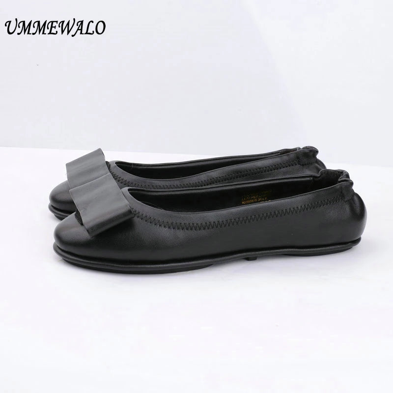 Women Genuine Leather Soft High Ballerina Flats 3762