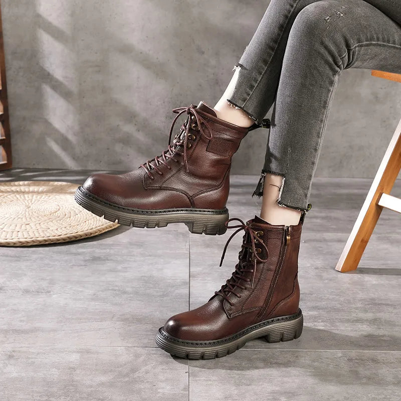 Women Winter Medium Top Genuine Leather Boots 3624