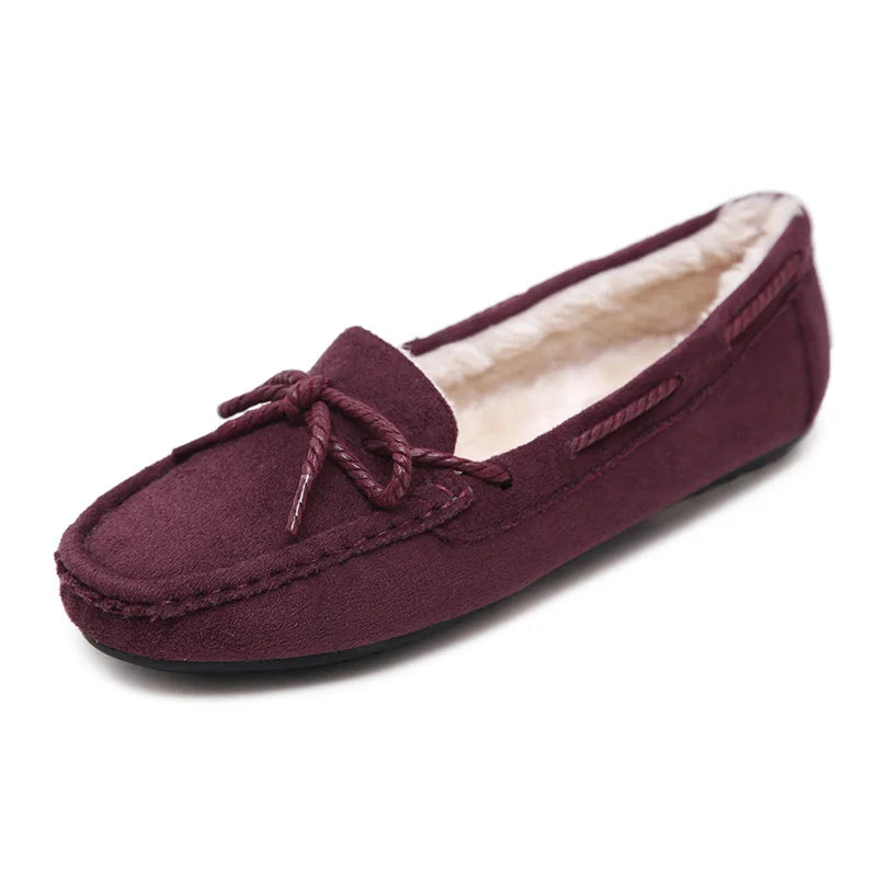 Women Warm Loafer Flock Short Plush Cotton Loafers 3625