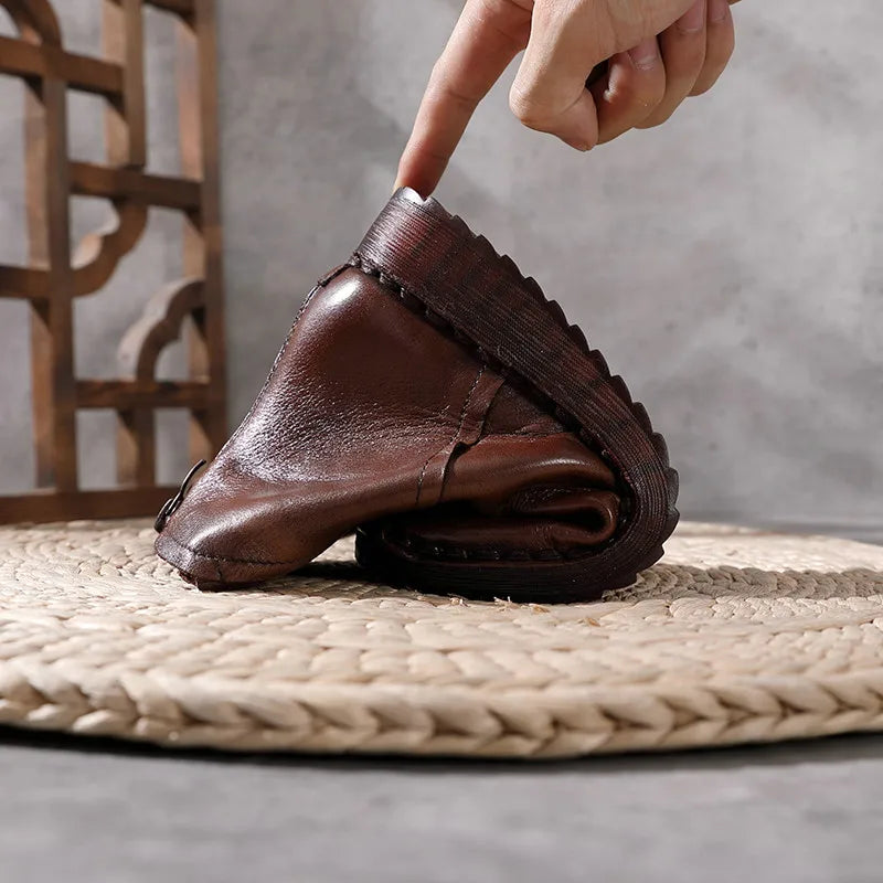 Women Retro Soft Sole Genuine Leather Short Boots 3762