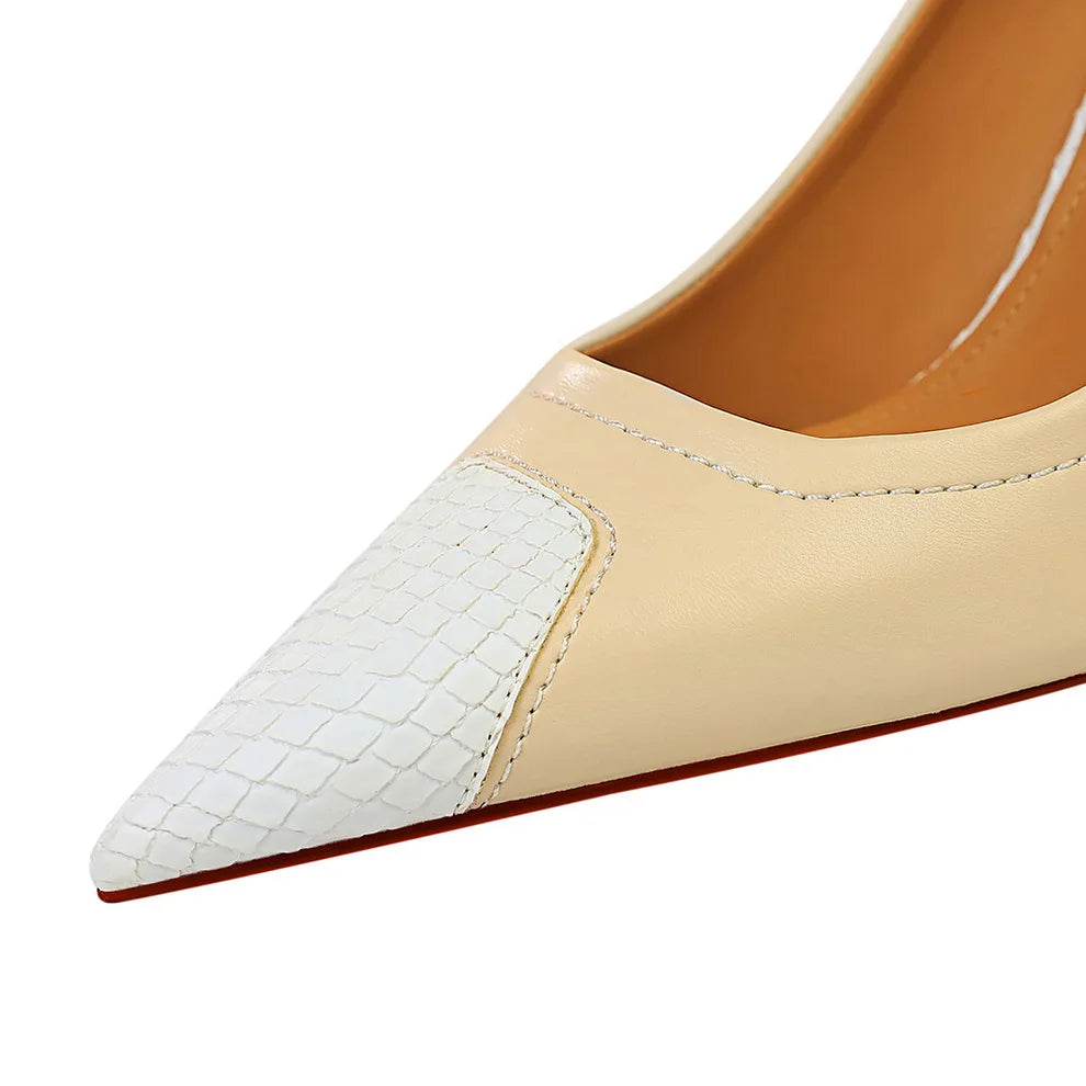 Women's Genuine Leather Pointed Toe Pumps 869-8