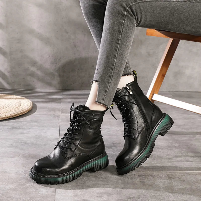 Women Winter Medium Top Genuine Leather Boots 3624