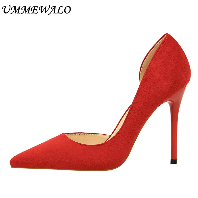 Women Super High Heels Shoes Flock Pumps 3621-3