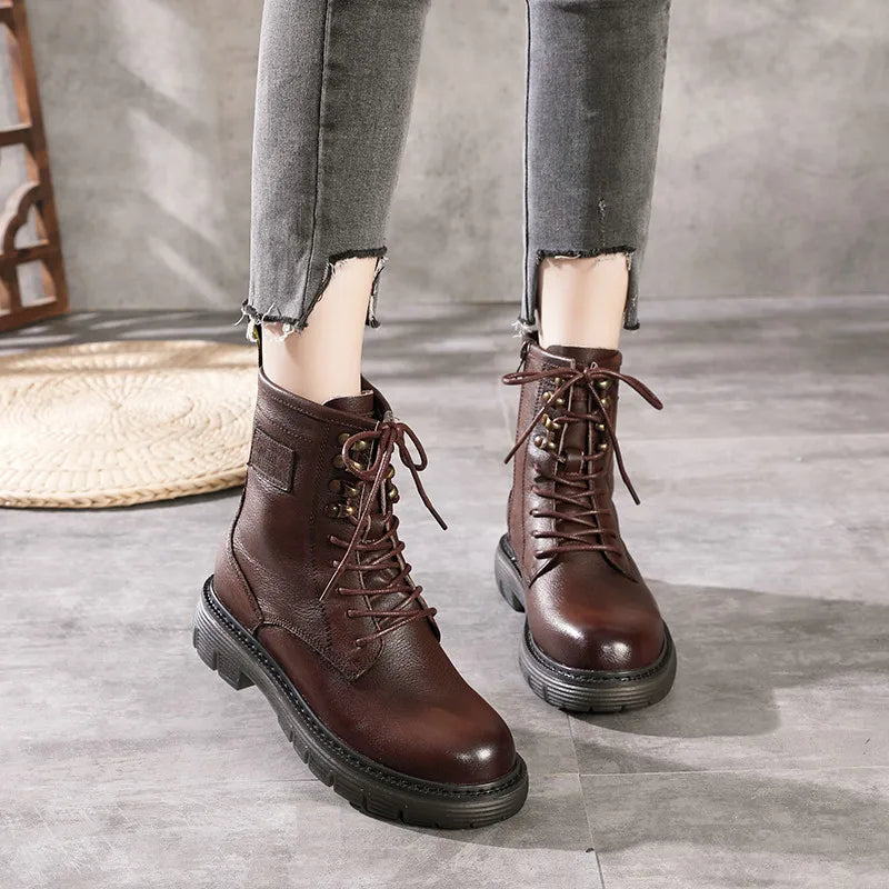 Women Winter Medium Top Genuine Leather Boots 3624