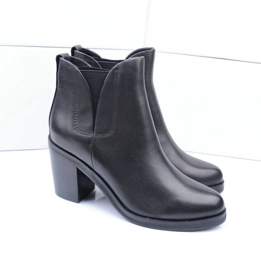 Women Genuine Leather High Heel Boots Autumn Winter Ankle Boot
