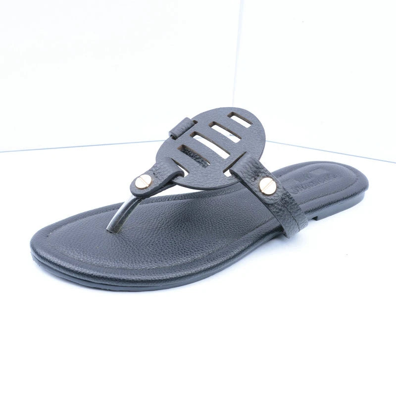 Women Leather Flip Flops Thong Flats Sandals 3865