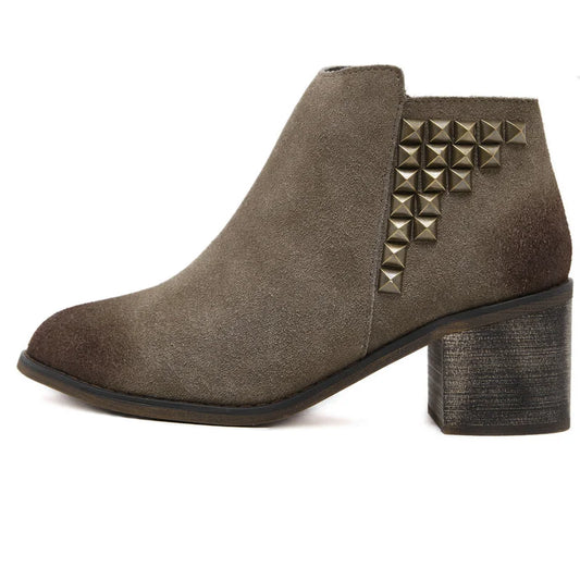 Women Suede Leather Rivets Boots 363-5