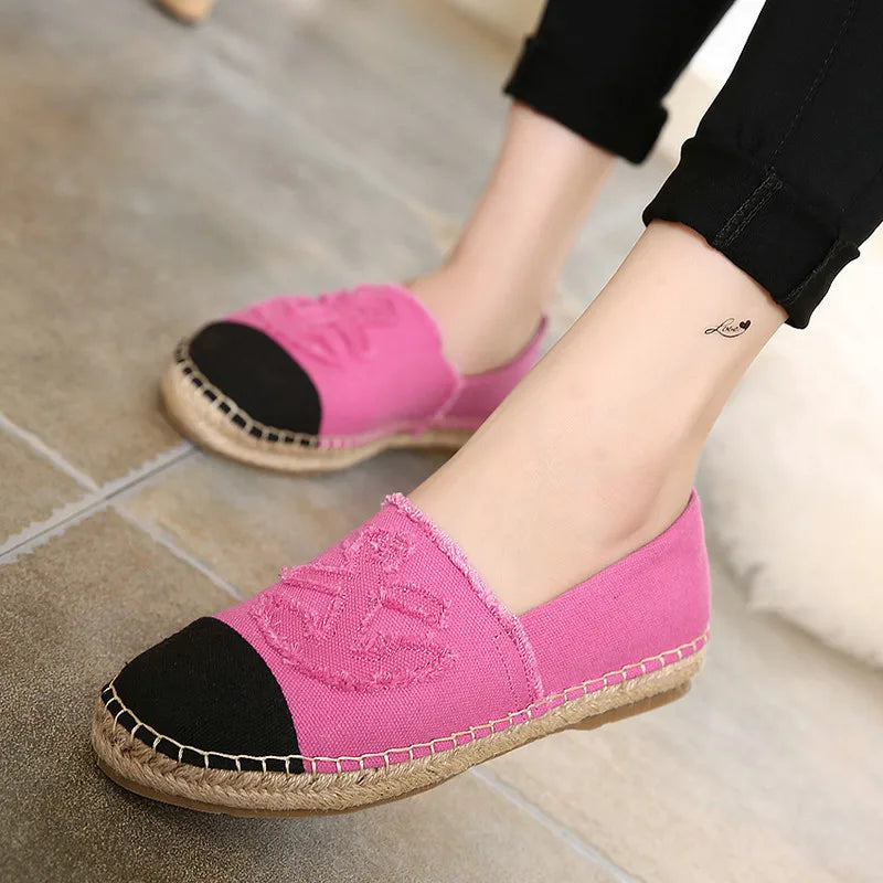 Women Canvas Slip On Espadrilles Loafers