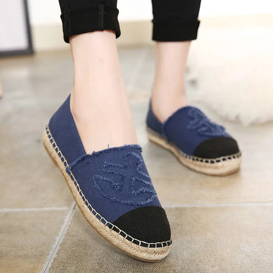 Women Canvas Shoes Slip On Espadrilles Woman Comfortable Loafers Flats