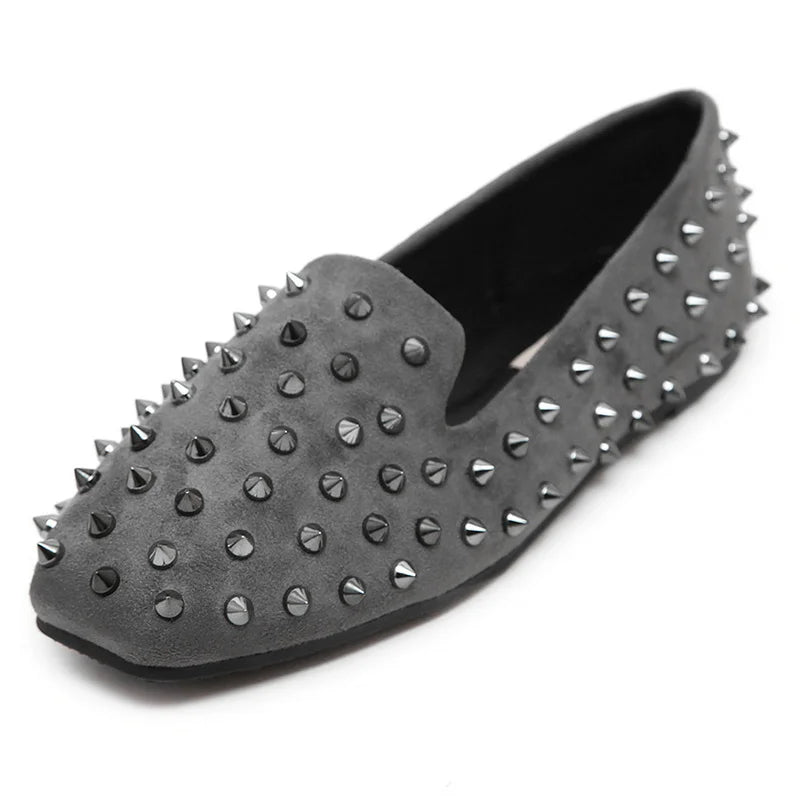 Women Casual Rivets Loafers Studs Shoes 666-3