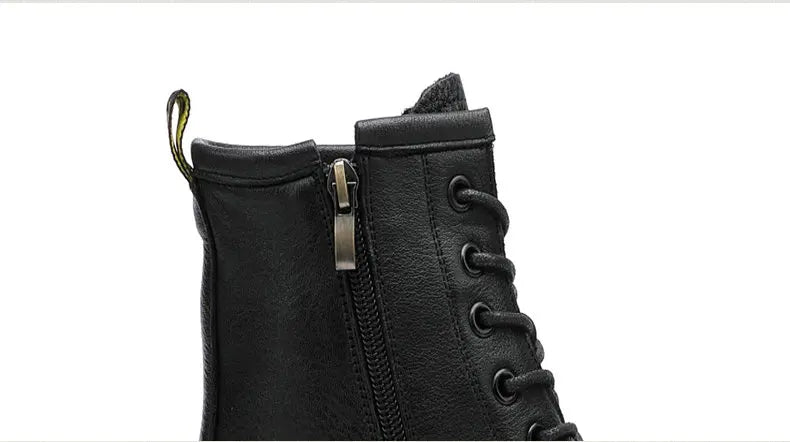 Women Round Toe Genuine Leather Ankle Boots 9623