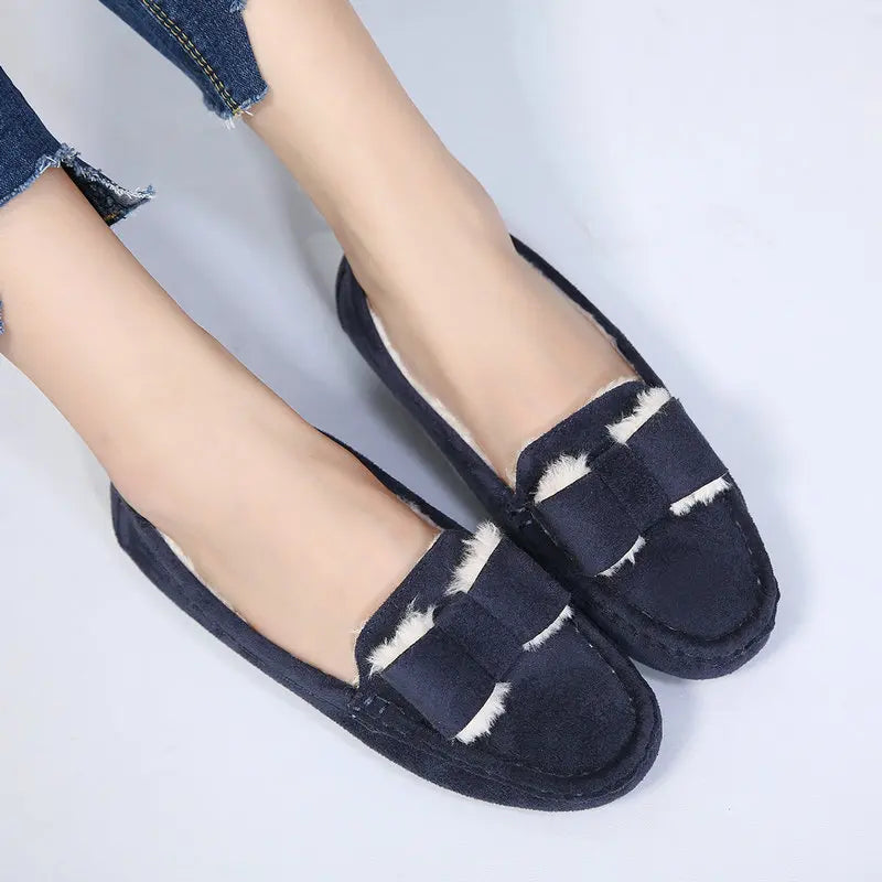 Women Winter Warm Loafers Driving Shoes 6331
