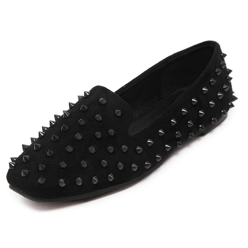 Women Casual Rivets Loafers Studs Shoes 666-3