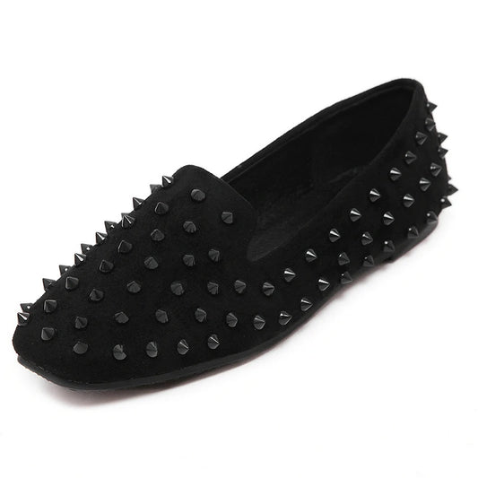 Women Casual Rivets Loafers Studs Shoes 666-3