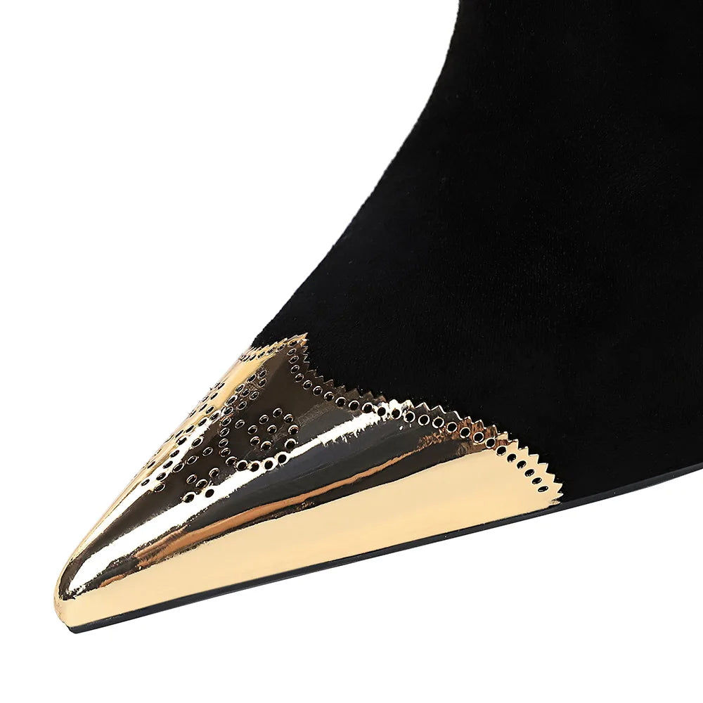 Women Pointed Toe Thin Heels Ankle Boots 3526-2