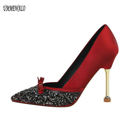 Women Bling Design Pointed Toe Pumps 3261