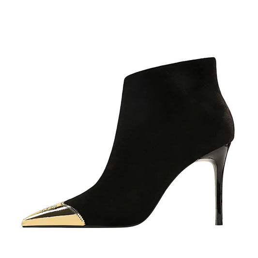 Women Pointed Toe Thin Heels Ankle Boots 3526-2