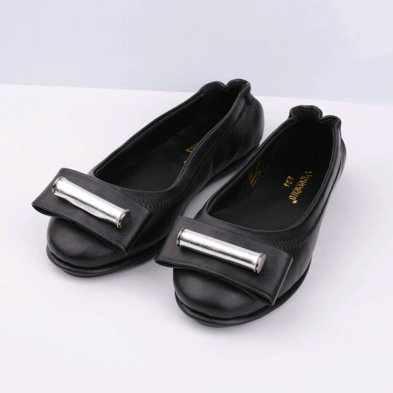 Women Genuine Leather Soft Ballet Flat Ballerina 1126