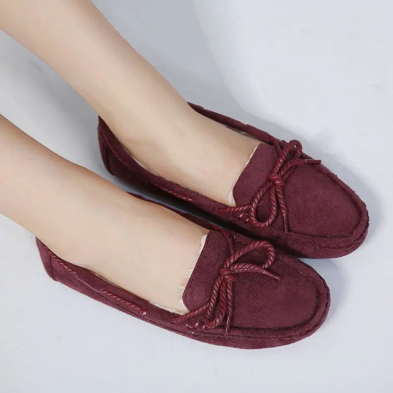Women Warm Loafer Flock Short Plush Cotton Loafers 3625