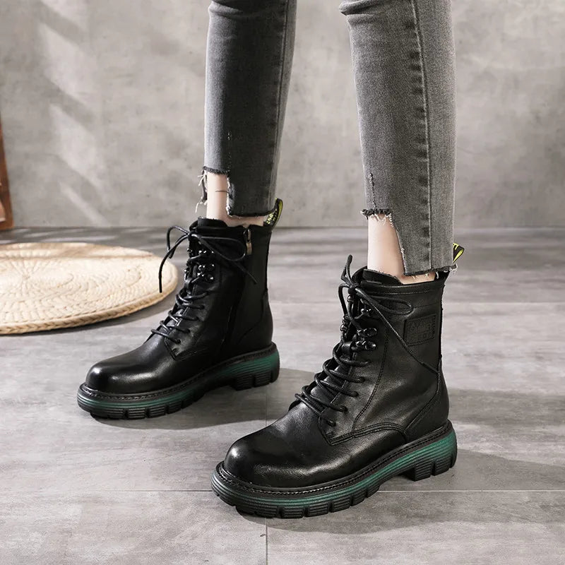 Women Winter Medium Top Genuine Leather Boots 3624
