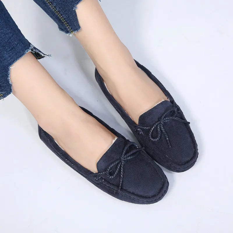 Women Warm Loafer Flock Short Plush Cotton Loafers 3625