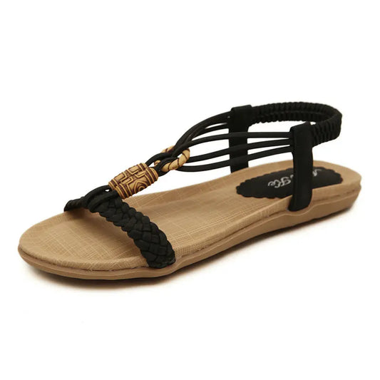 Women Thong Sandals String Beed Elastic Band Sandals 3628