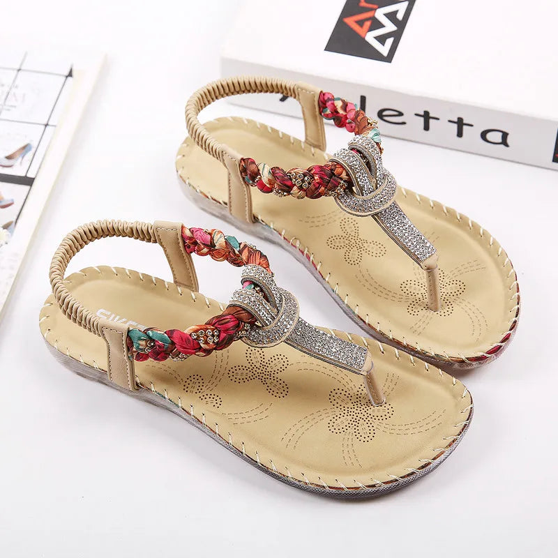 Women Summer Sandals T-strap Flip Flops Thong Sandals 3675