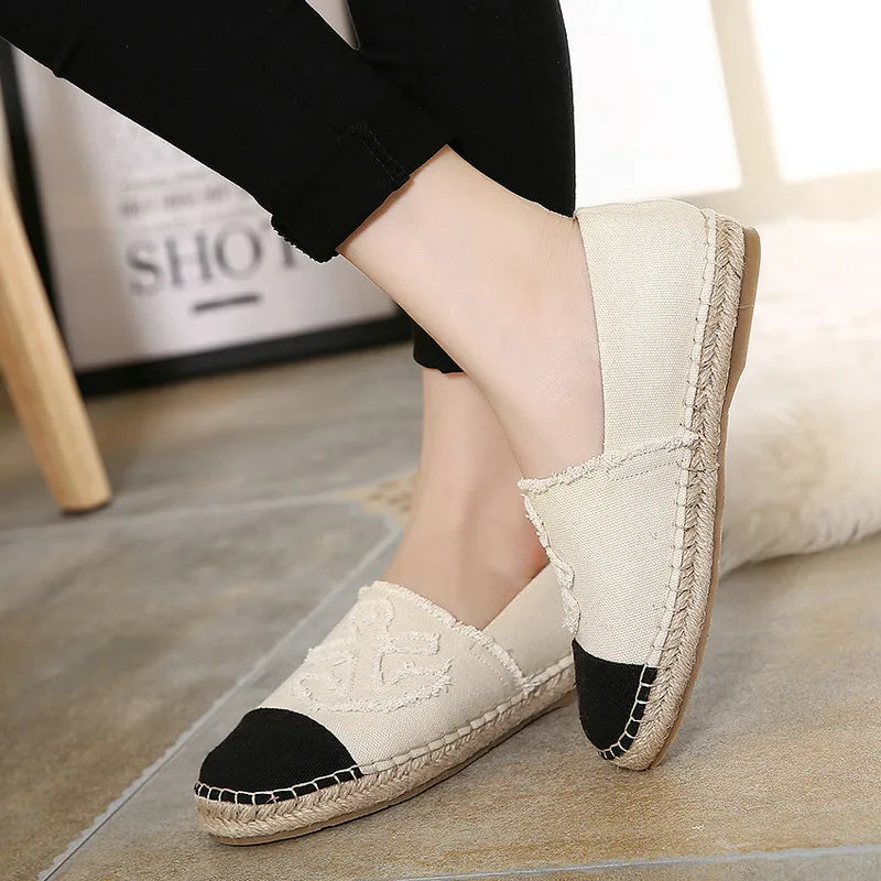 Women Canvas Slip On Espadrilles Loafers