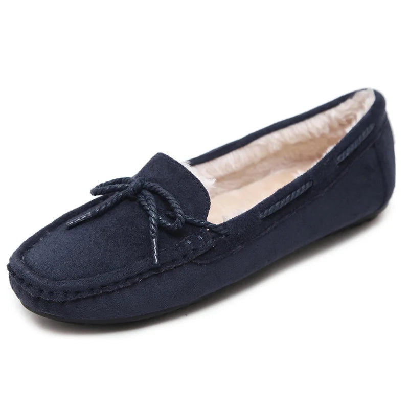 Women Warm Loafer Flock Short Plush Cotton Loafers 3625