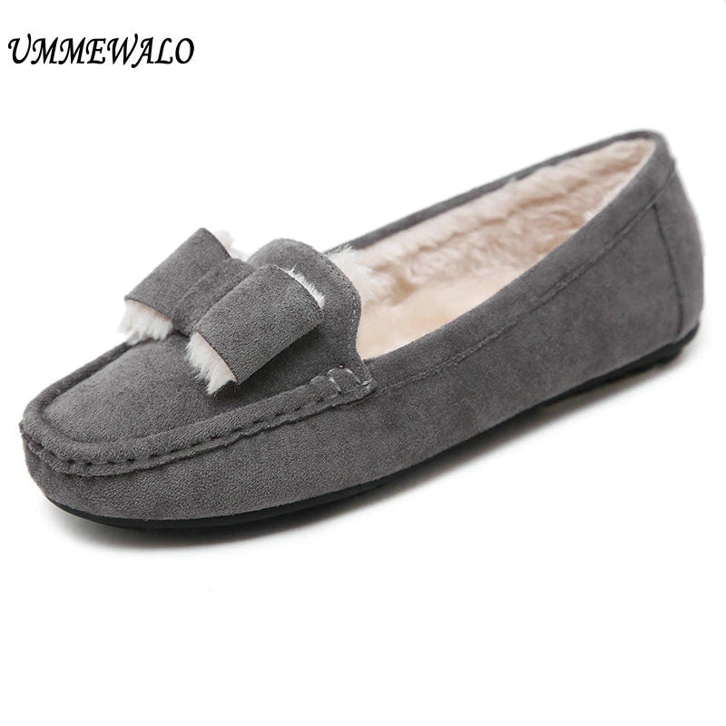 Women Winter Warm Loafers Driving Shoes 6331
