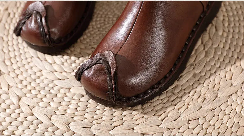 Women Retro Soft Sole Genuine Leather Short Boots 3762-1