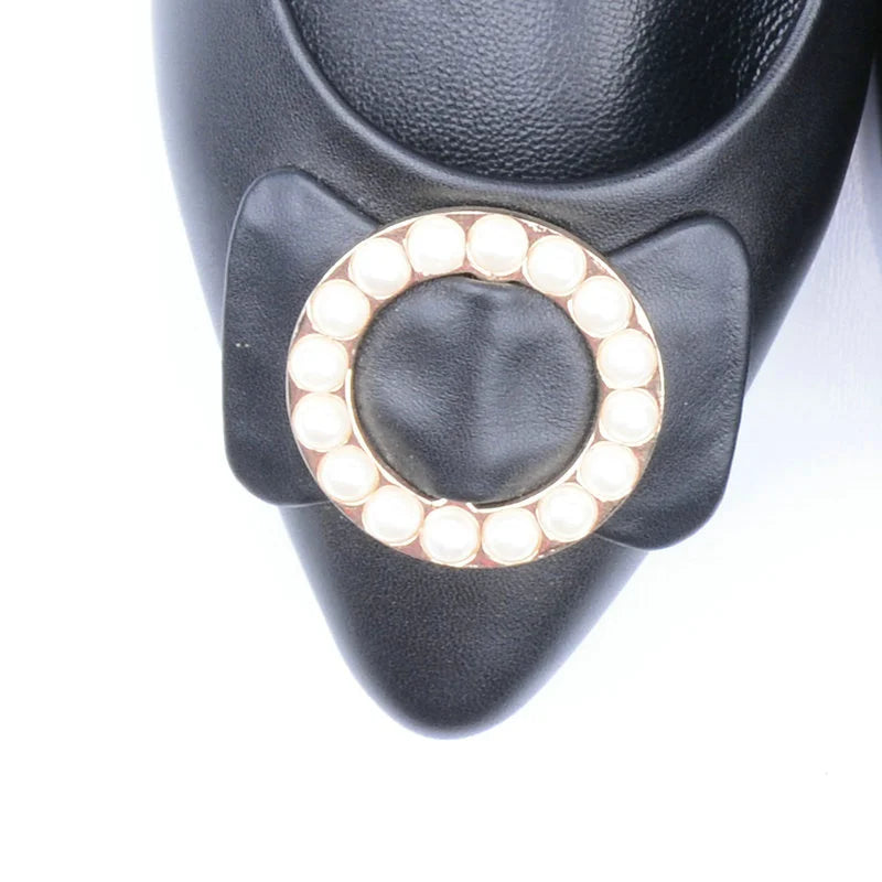 Women Leather Flats Pointed Toe Ballerina Ballet Shoes 3361