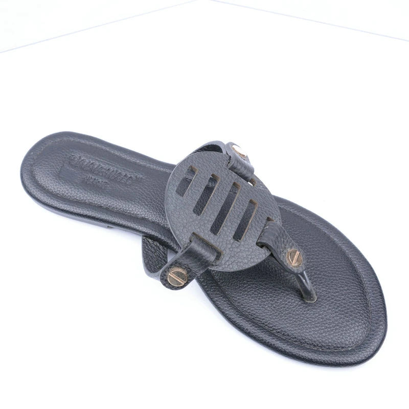 Women Leather Flip Flops Thong Flats Sandals 3865