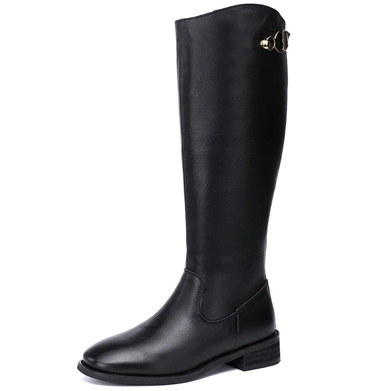 Women Genuine Leather Knee-High Boots 6688-1