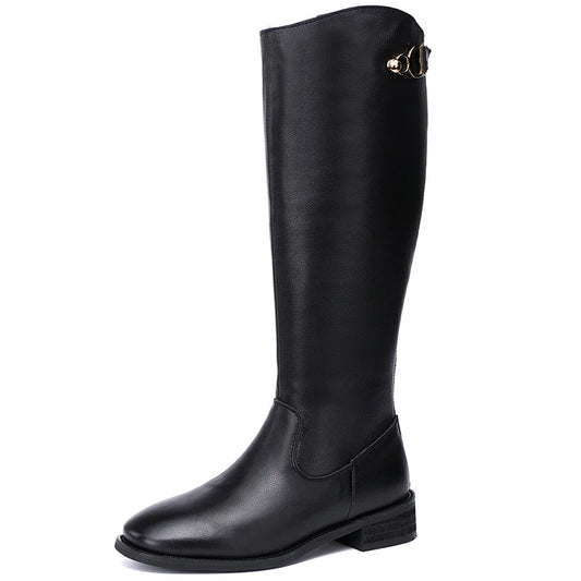 Women Genuine Leather Knee-High Boots 6688-1