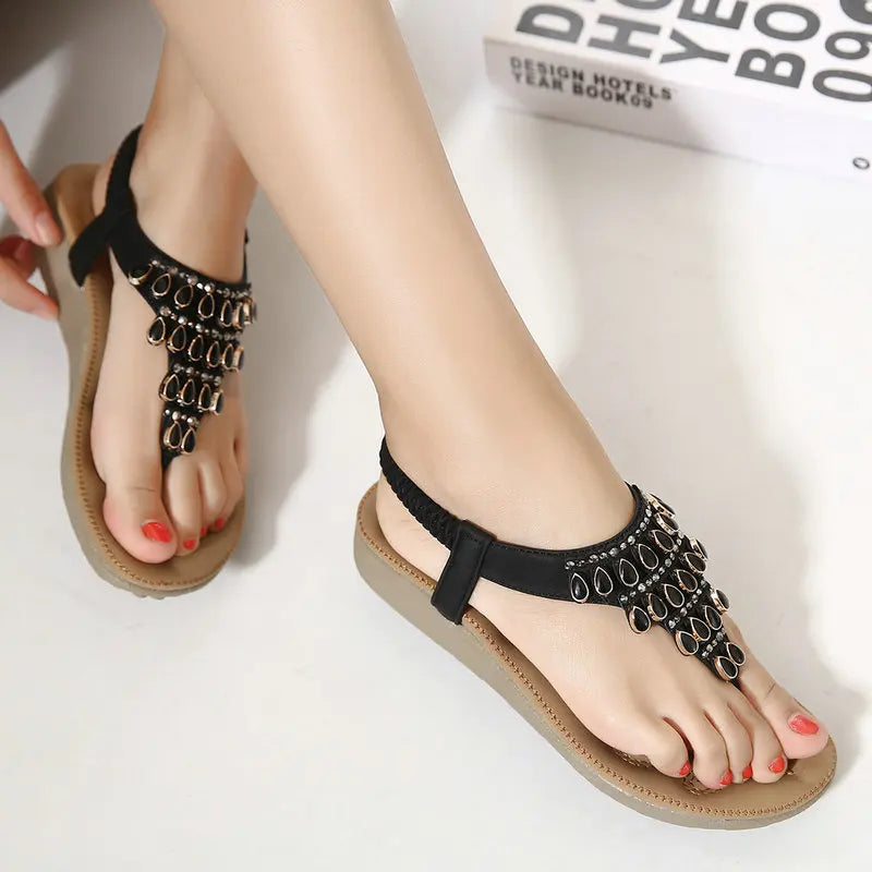 Women Summer T-strap Flip Flop Thong Sandals 3686-1
