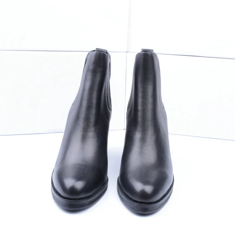 Women Genuine Leather High Heel Boots Autumn Winter Ankle Boot