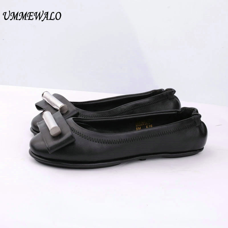 Women Genuine Leather Soft Ballet Flat Ballerina 1126
