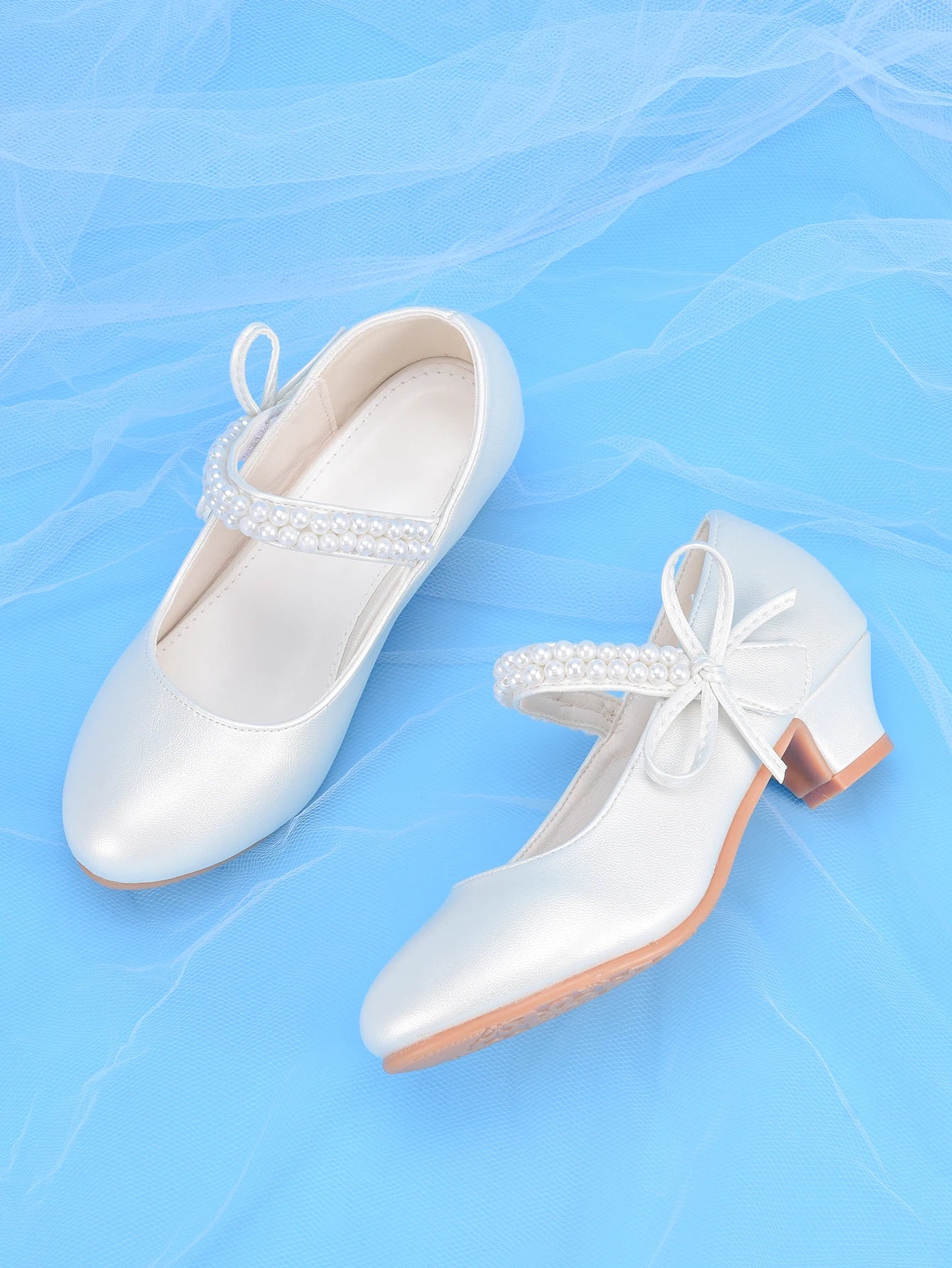 Girls' Princess White Mary Jane Dress Shoes
