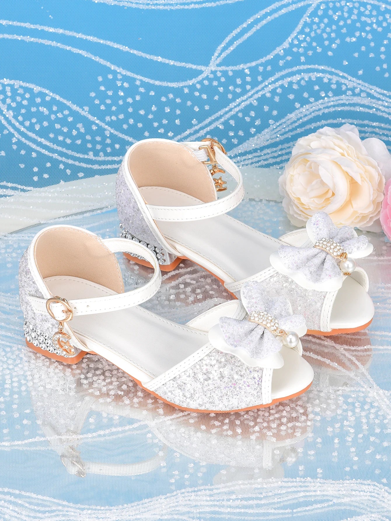 Girls' flower design princess shoes sandals